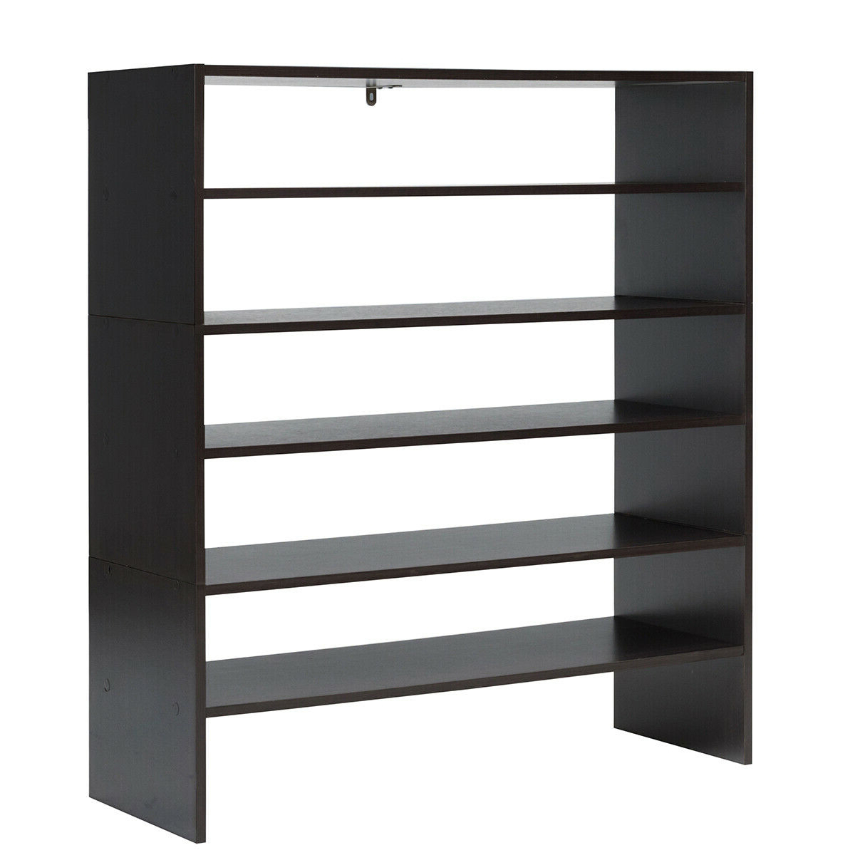 3 Pieces 31-Inch Stackable Multi-Shape Shoe Rack-Brown - Image 2