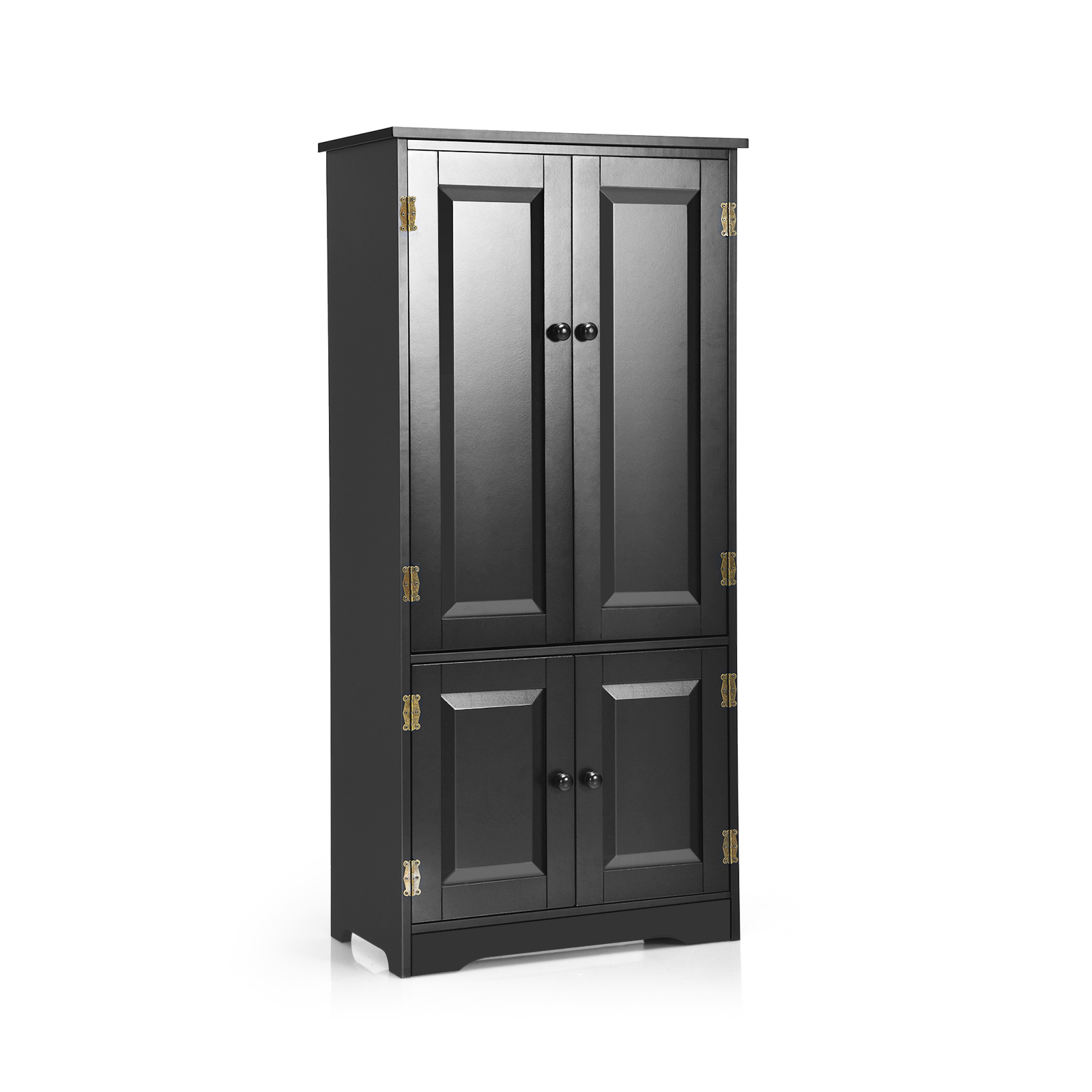 Accent Floor Storage Cabinet with Adjustable Shelves Antique 2-Door-Black - Image 2