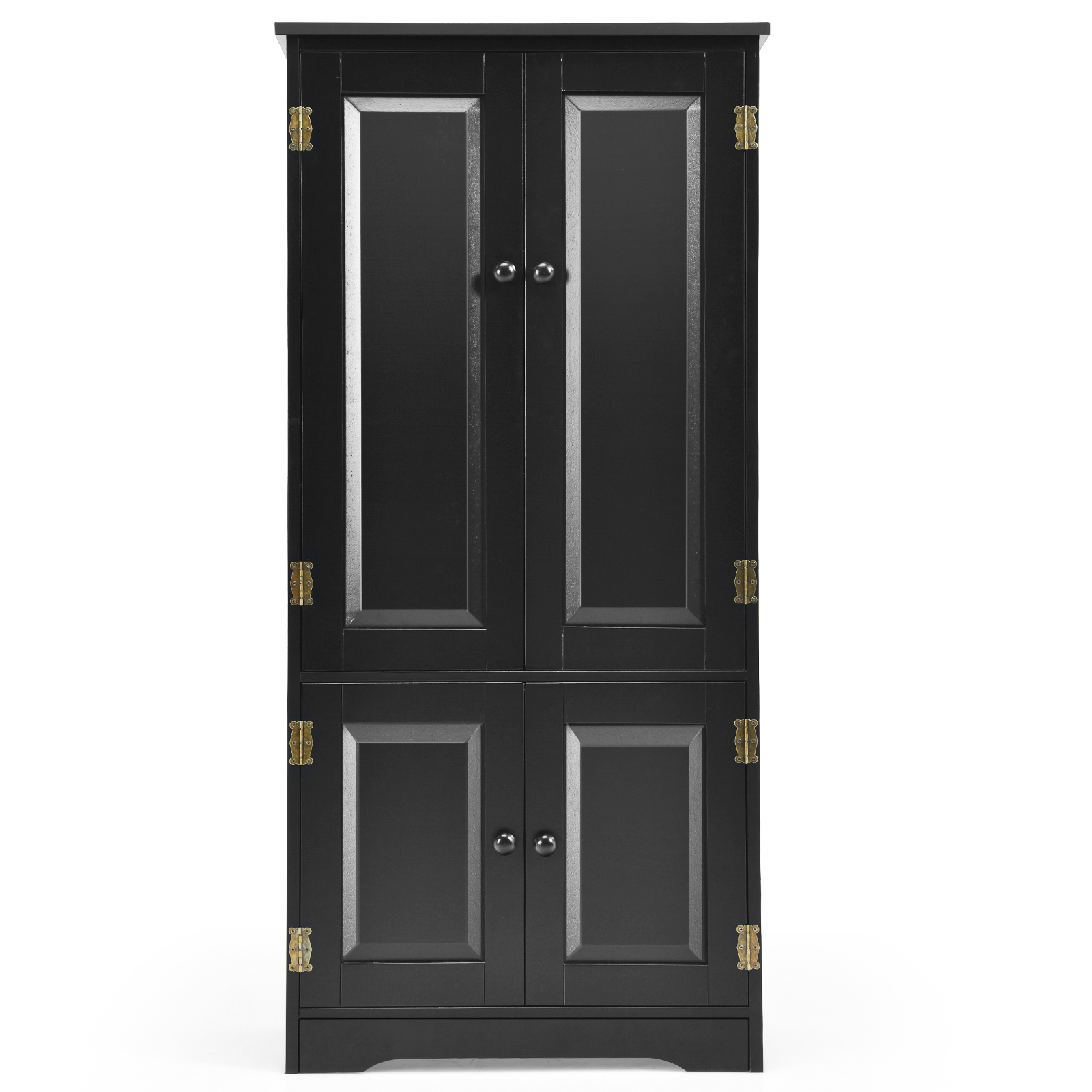 Accent Floor Storage Cabinet with Adjustable Shelves Antique 2-Door-Black - Image 6