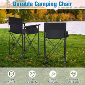Portable 38 Inch Oversized High Camping Fishing Folding Chair