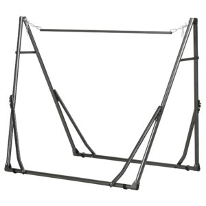 Portable Hammock Stand, 2-in-1 Hammock Net Stand and Hanging Space, Patio, Garden, Yard, Black
