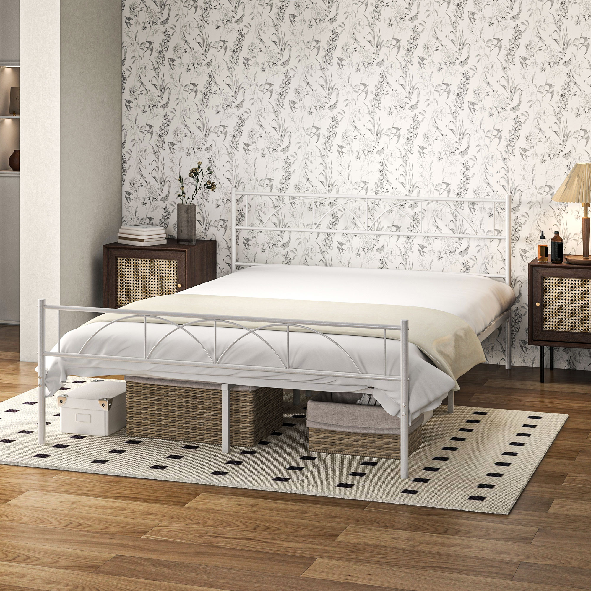Metal Queen Platform Bed Frame with Headboard, Steel Slat Support, Underbed Storage, No Box Spring Needed, Easy Assembly - Image 6