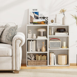3 Open Shelf Bookcase Modern Storage Display Cabinet-White