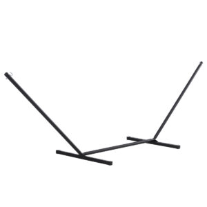11.8'L Hammock Stand Extra Long Heavy Duty Straight Pole Day Bed Swing Metal Frame Simple Set Up Garden Outdoor Camping Picnic Use Black