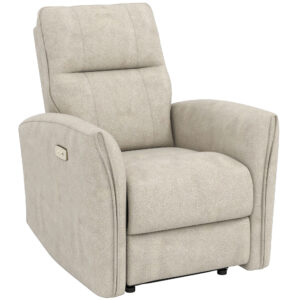 Power Recliner Chair, Dyed Fabric (Like Leathaire) Upholstered Recliner Chair with USB Ports, Footrest, Beige