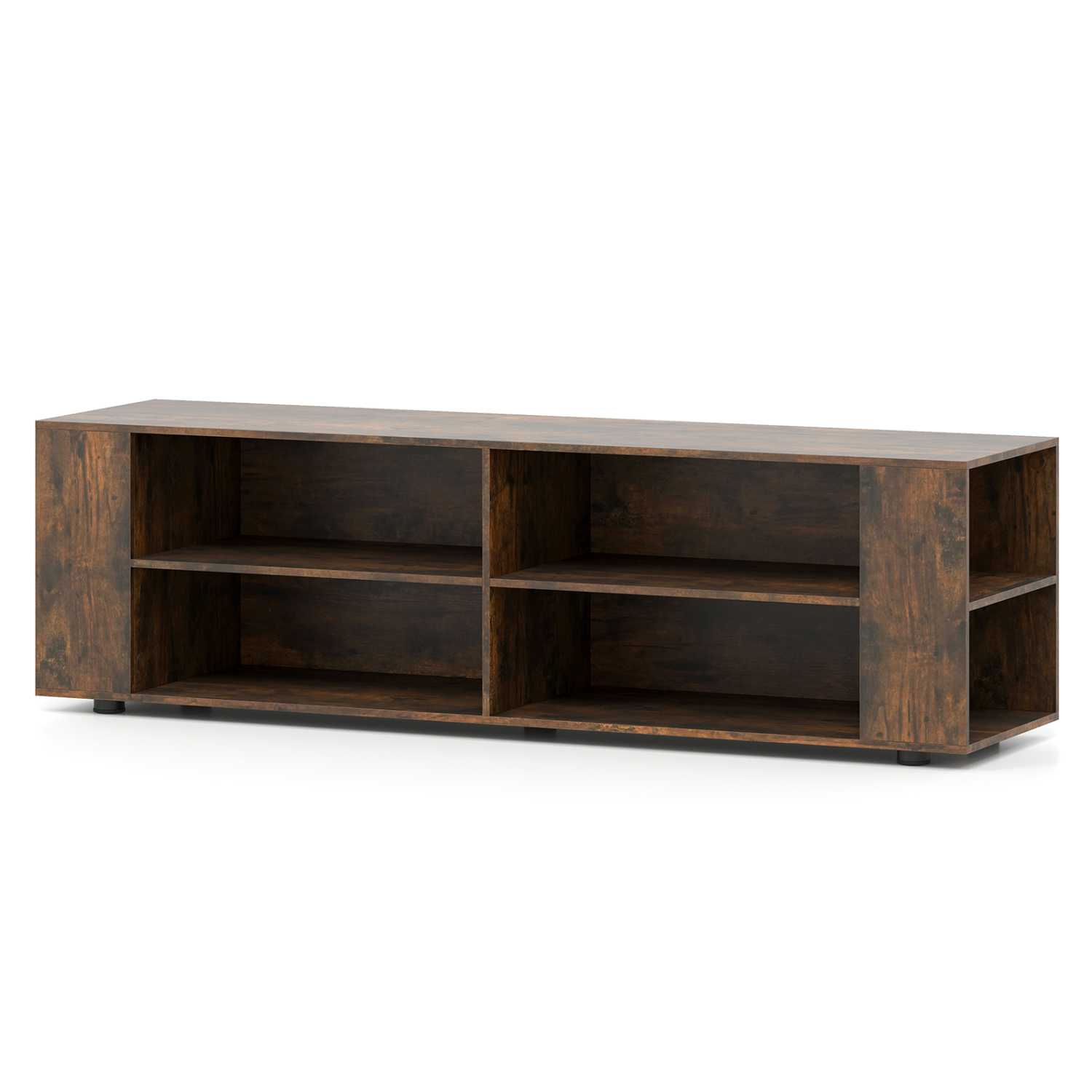 59 Inch Console Storage Entertainment Media Wood TV Stand-Walnut - Image 3