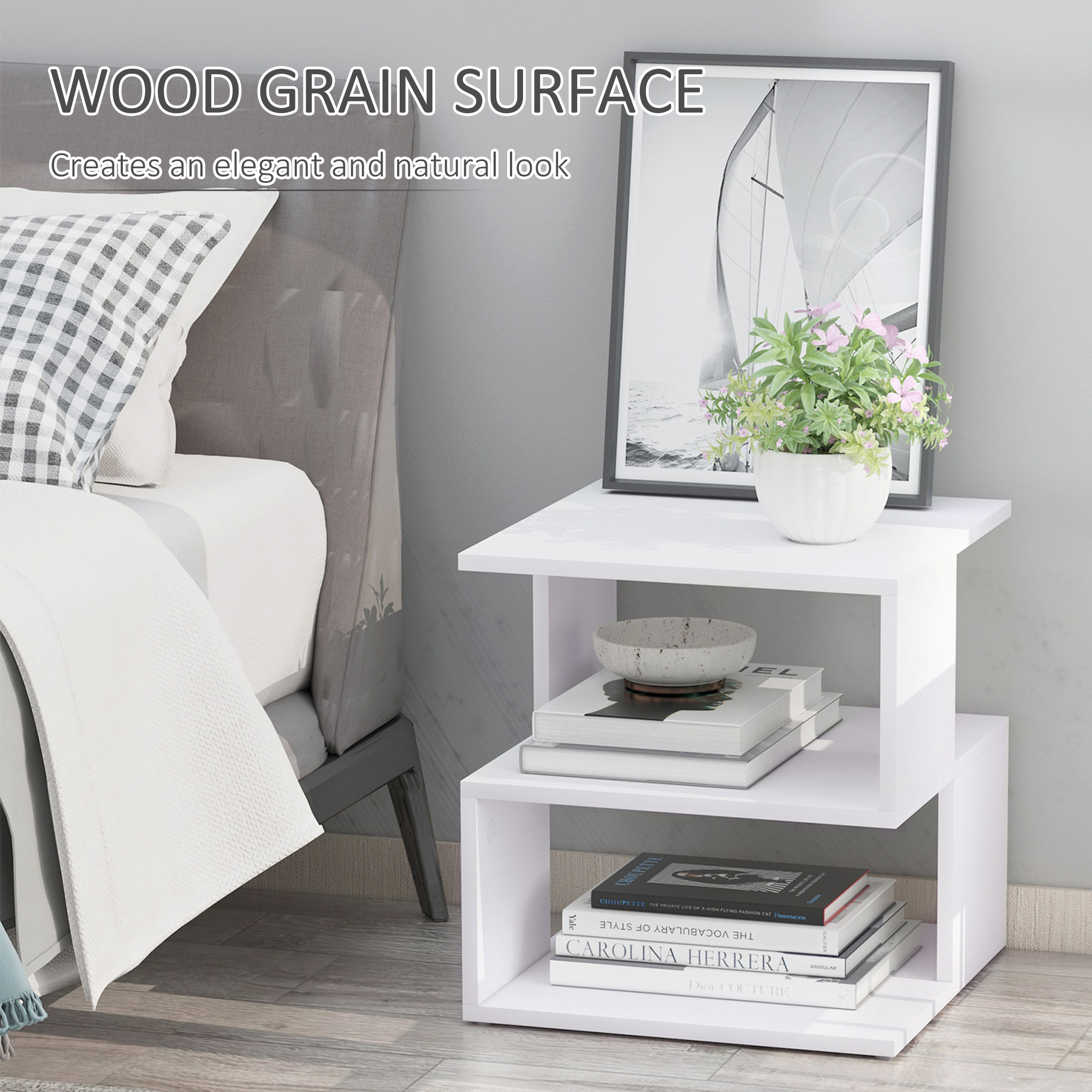 Light Nightstand - Slim Bedside Stand for Small Spaces - Image 3