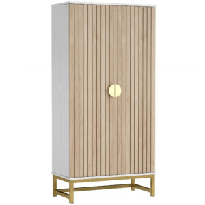 47" Kitchen Pantry Cabinet, Freestanding Kitchen Storage Cabinet with 12 Door Shelves and Adjustable Shelves, White