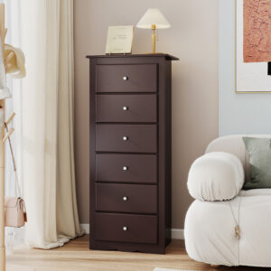 6 Drawers Chest Dresser Clothes Storage Bedroom Furniture Cabinet-Brown