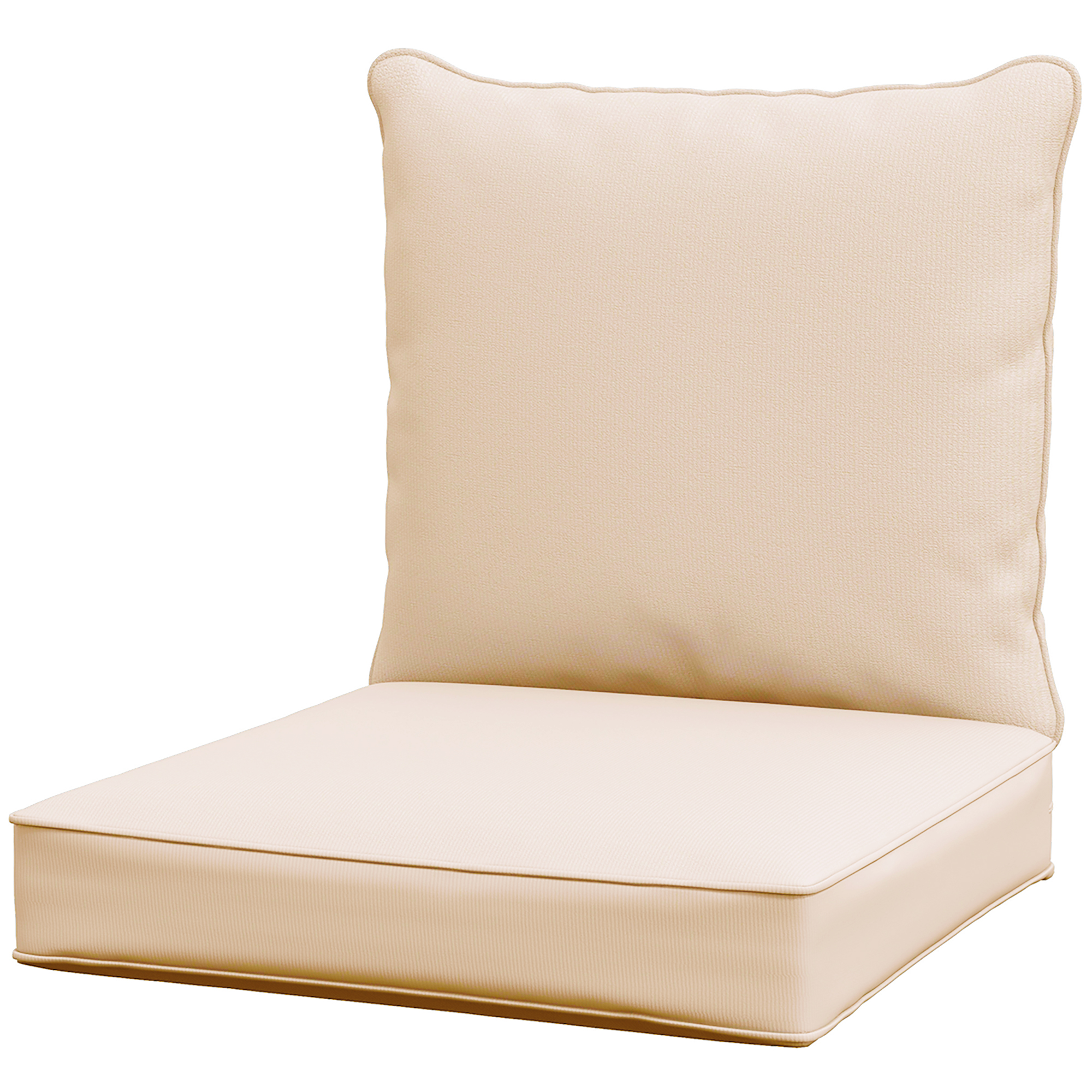 Patio Chair Cushions, Thick Deep Seat Outdoor Seat Cushion with Back Cushion, Beige