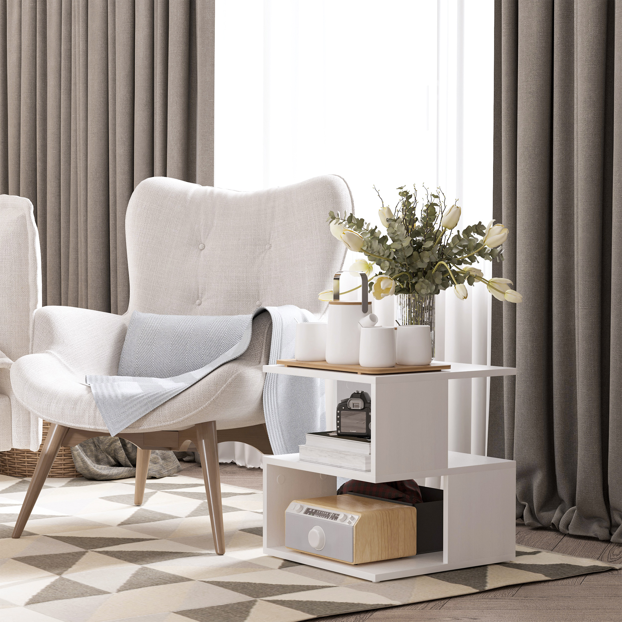 Light Nightstand - Slim Bedside Stand for Small Spaces - Image 2