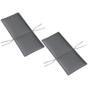 Outdoor Chair Cushions Set of 2 High Back Patio Seat Cushions UPF50+ Fade Resistant Yarn-Dyed Polyester, Dark Grey