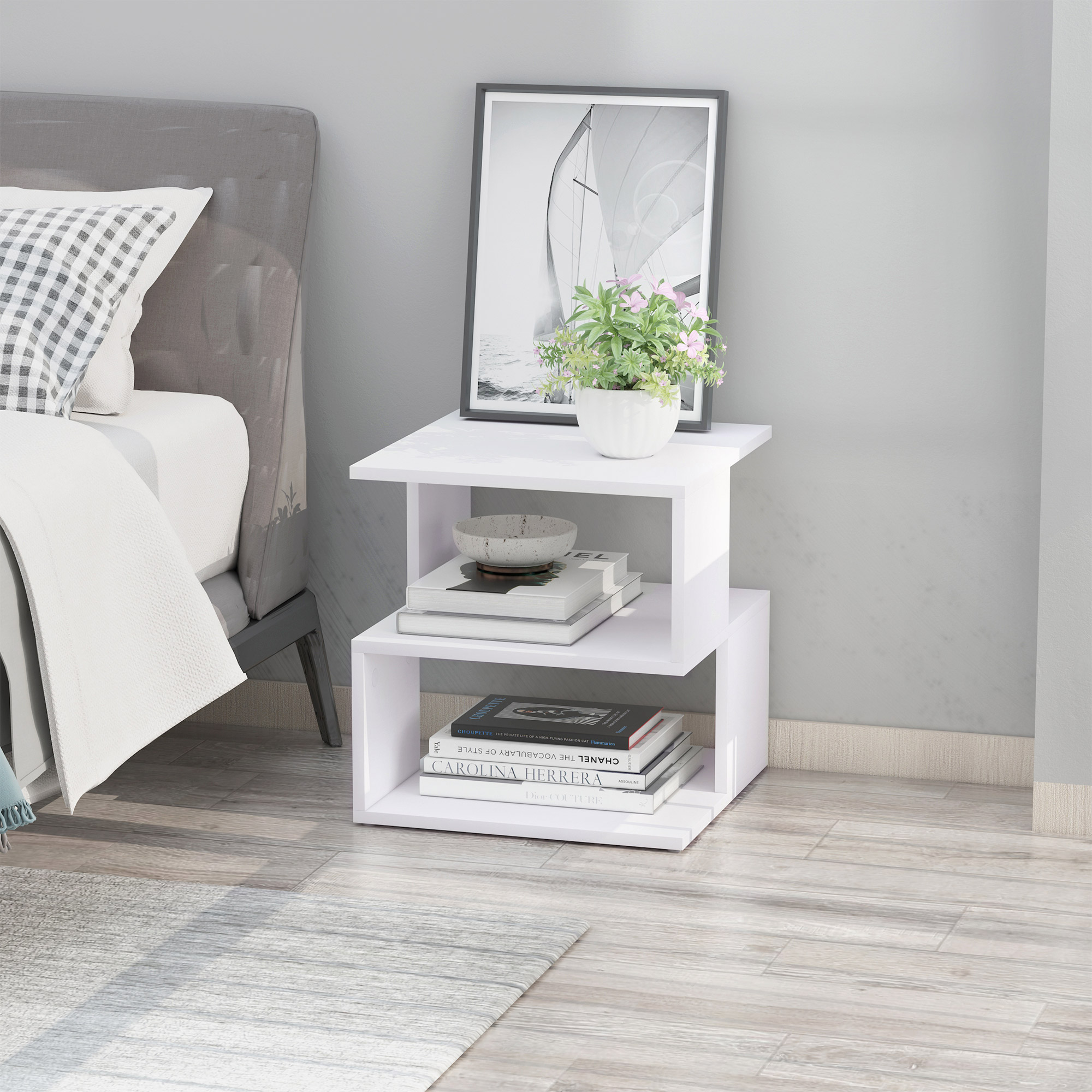 Light Nightstand - Slim Bedside Stand for Small Spaces - Image 6