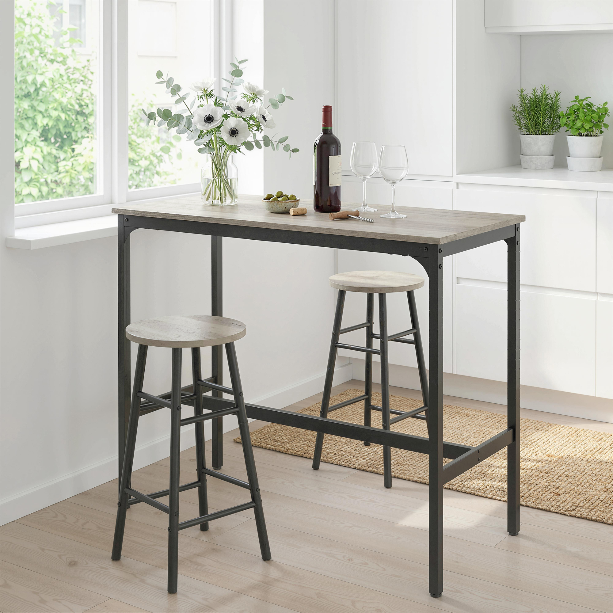 3-Piece Counter Height Bar Table and Chairs, Dining Table and Chairs Set for 2, Pub Table and Chairs - Image 6
