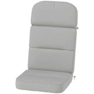 Outdoor Seat Cushion with Back, Outdoor Chair Cushion with Ties and Adjustable Strap, UPF 20+Non-Slip Patio Cushion Replacement for Outdoor Chair, Light Grey