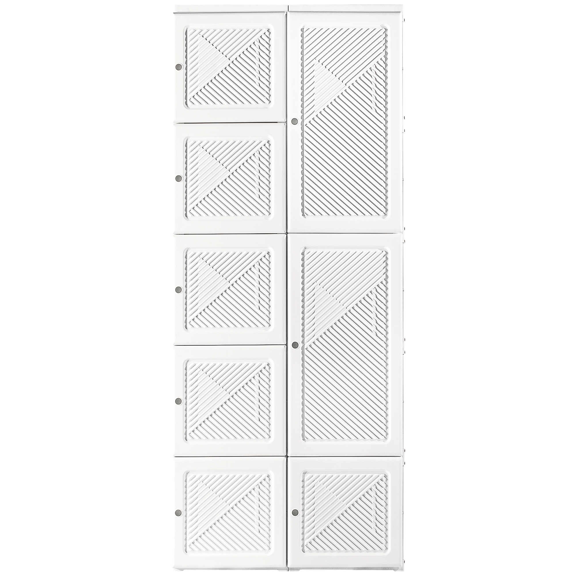 Portable Wardrobe Closet, Folding Bedroom Wardrobe, Clothes Storage Organizer with Cube Compartments, White