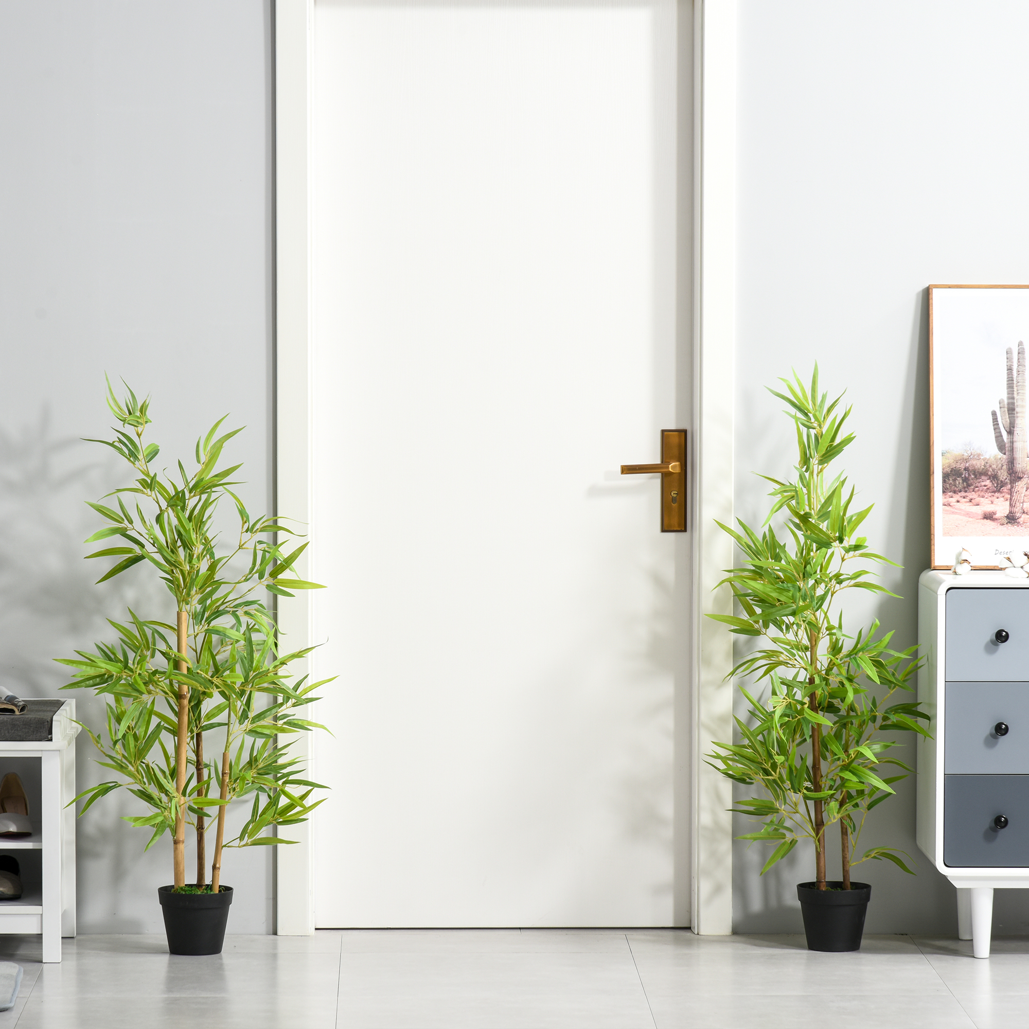 Artificial Bamboo Tree, 4ft Fake Tree with Realistic Leaf and Natural Trunk, Decorative Plant in Nursery - Image 5