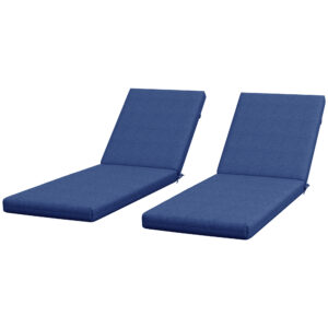 2-Piece Back and Seat Cushion Pillows Replacement, Patio Chair Cushions Set with Ties for Indoor Outdoor, Blue