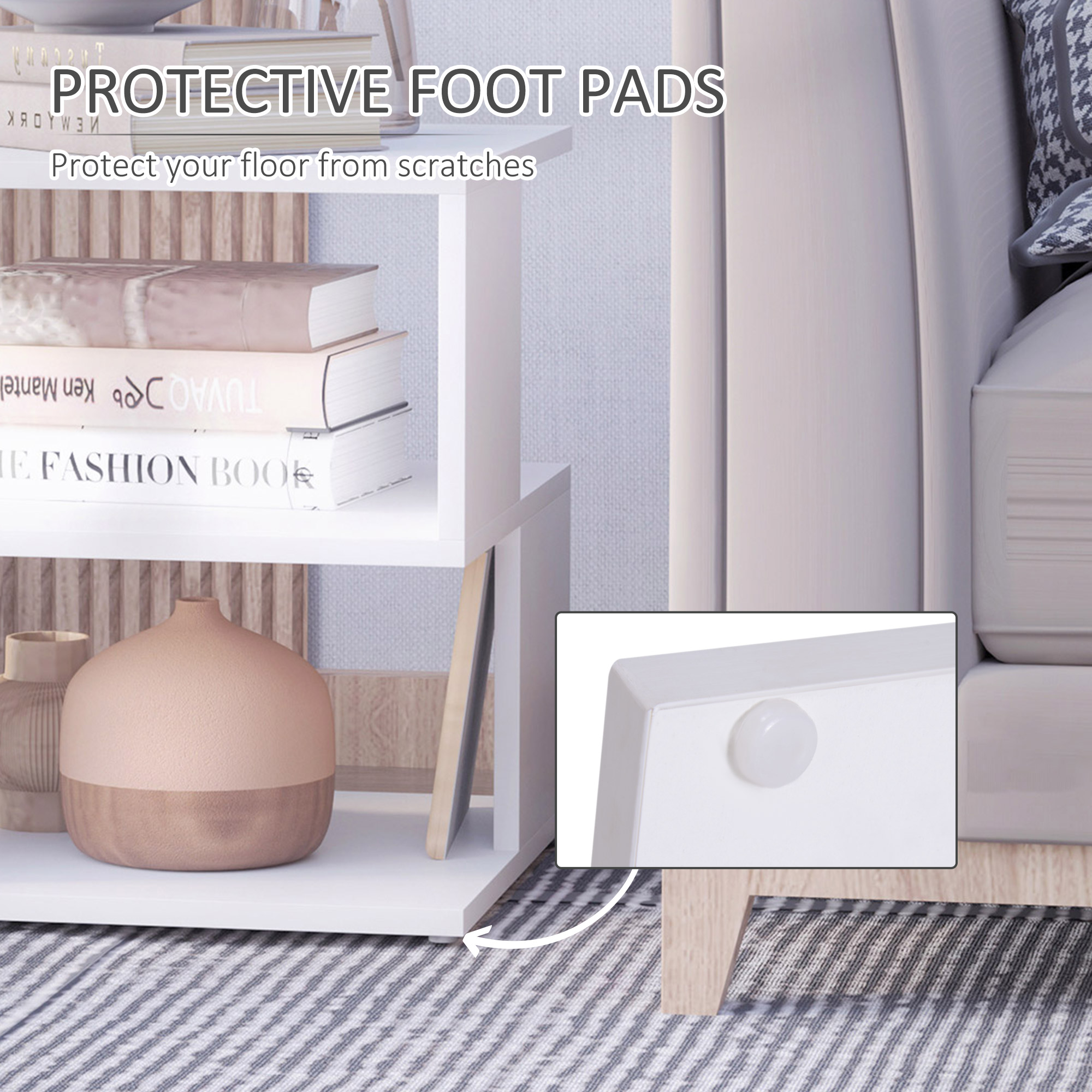Light Nightstand - Slim Bedside Stand for Small Spaces - Image 5