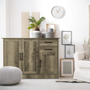 Buffet Storage Cabinet  Kitchen Sideboard with 2 Drawers-Gray