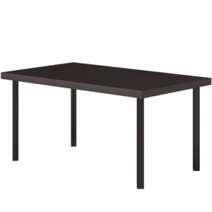 Metal Outdoor Side Table, Rectangle Patio Coffee Table with Woodgrain Tabletop for Outside Garden, Brown