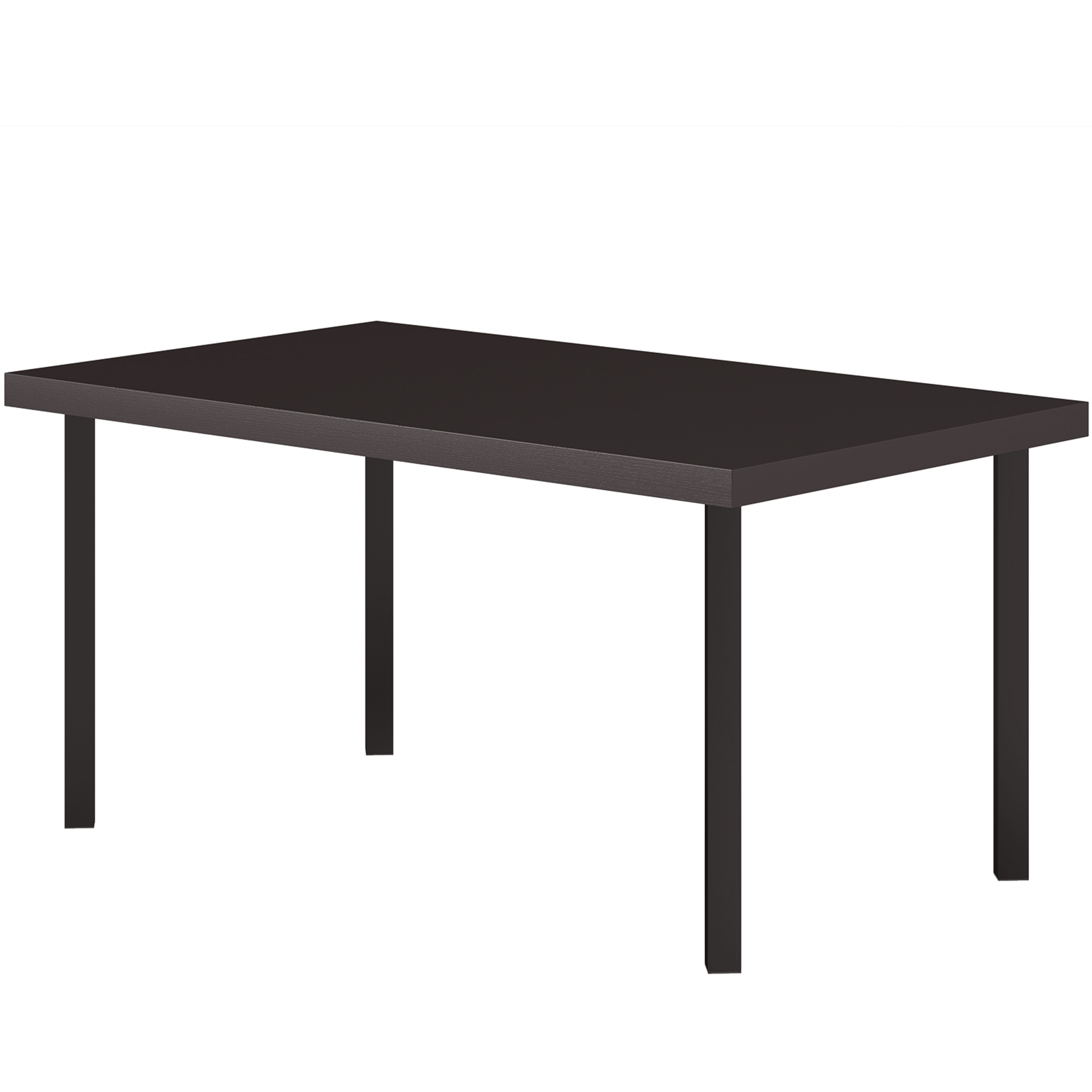 Metal Outdoor Side Table, Rectangle Patio Coffee Table with Woodgrain Tabletop for Outside Garden, Brown