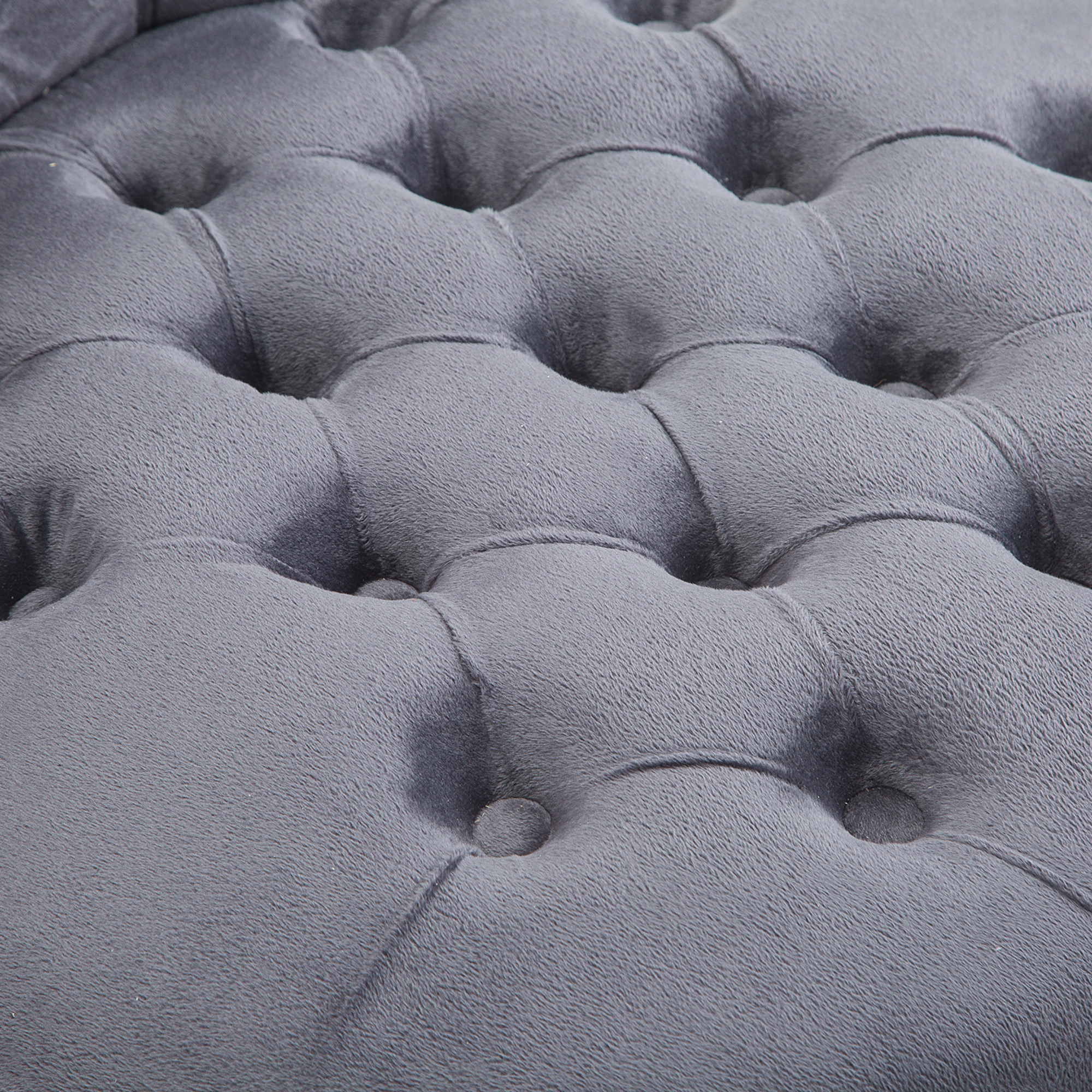 45" Tufted High Back Velvet Accent Chair Living Room Soft Padded Couch Lounge Ash Grey - Image 5