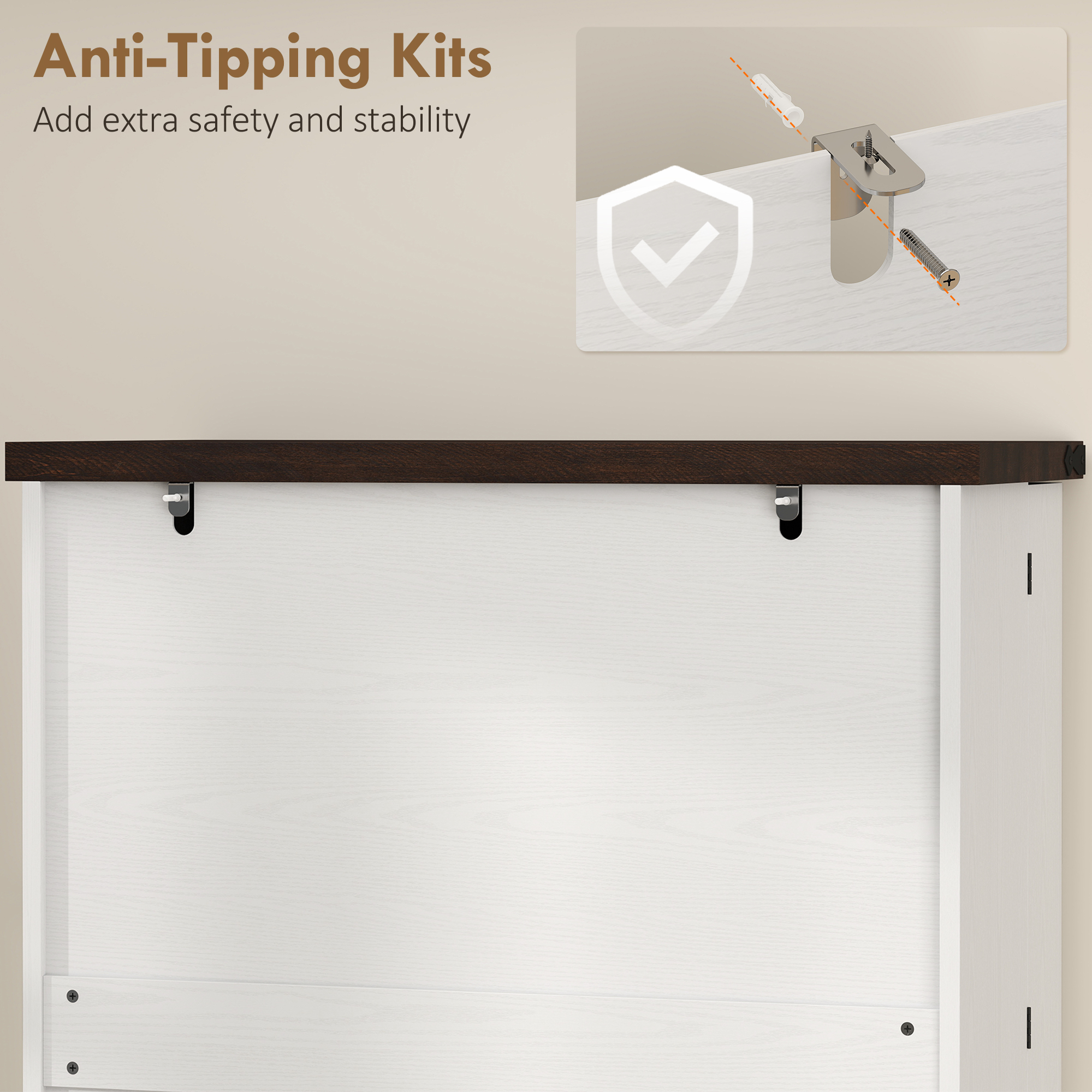 72" Tall Kitchen Pantry Cabinet, Farmhouse Storage Cabinet with 8 Door Racks and Adjustable Shelves, White - Image 3