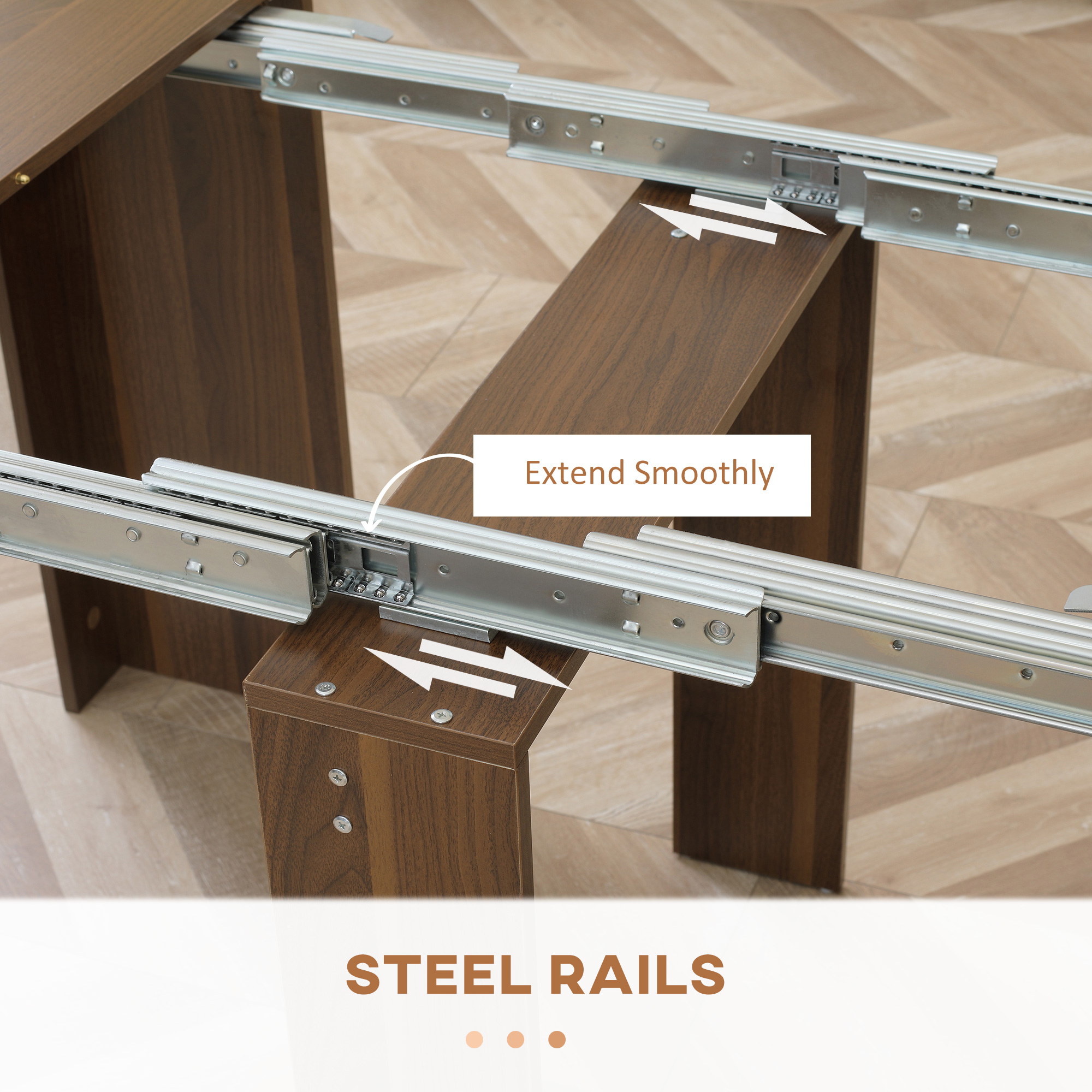 Foldable Dining Table, Extendable Kitchen Table for Small Spaces, Seats up to 6 People - Image 5