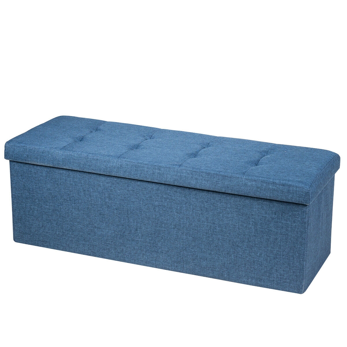 Fabric Folding Storage with Divider Bed End Bench-Navy - Image 2