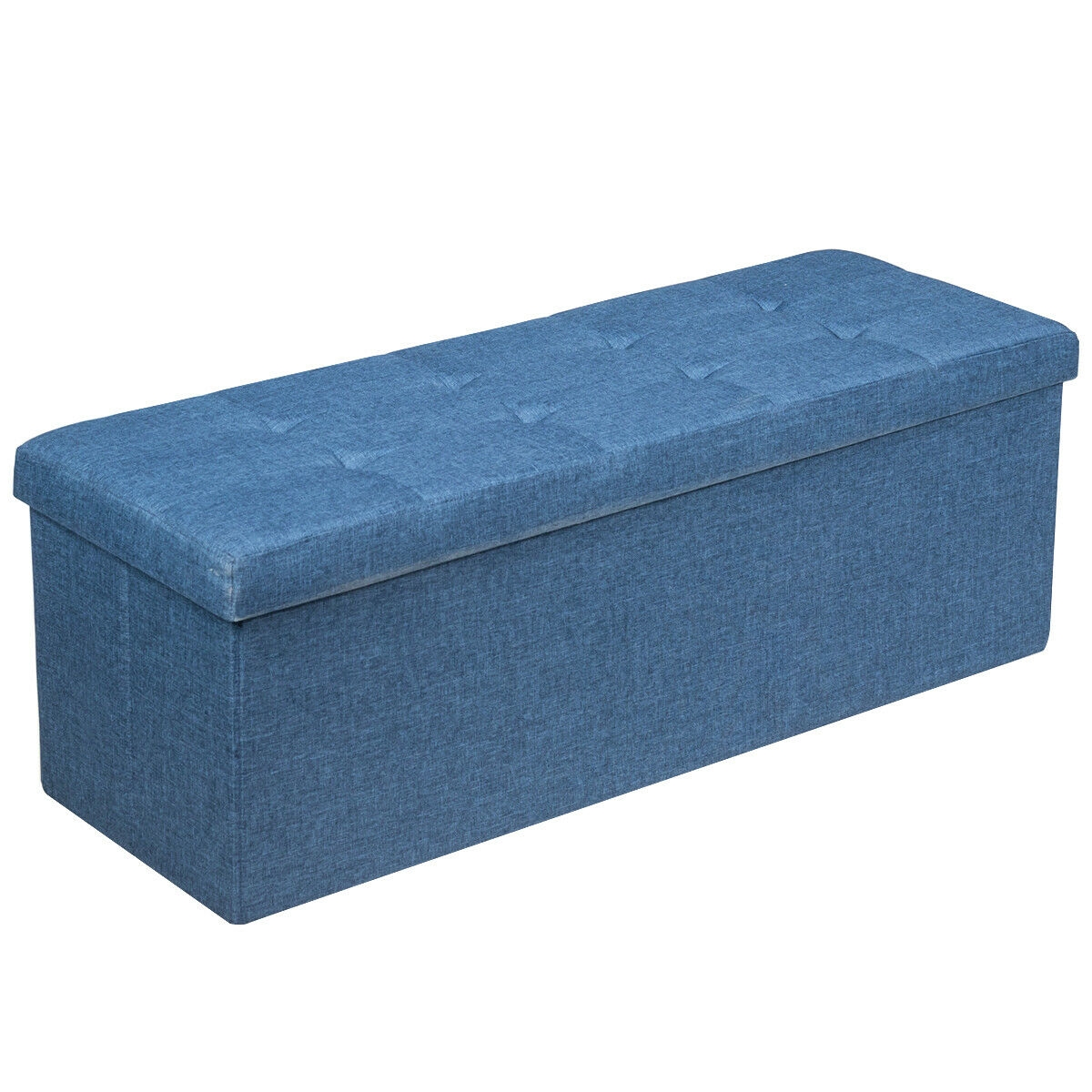 Fabric Folding Storage with Divider Bed End Bench-Navy - Image 7