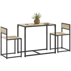 Dining Table Set, Industrial Dining Set for 2, Kitchen Table and Chairs for Small Space, Dining Room Table with Chairs