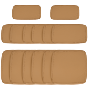 Outdoor 14pc Patio Rattan Sofa Set Cushion Polyester Cover Replacement Set - No Cushion Included Beige | Aosom Canada