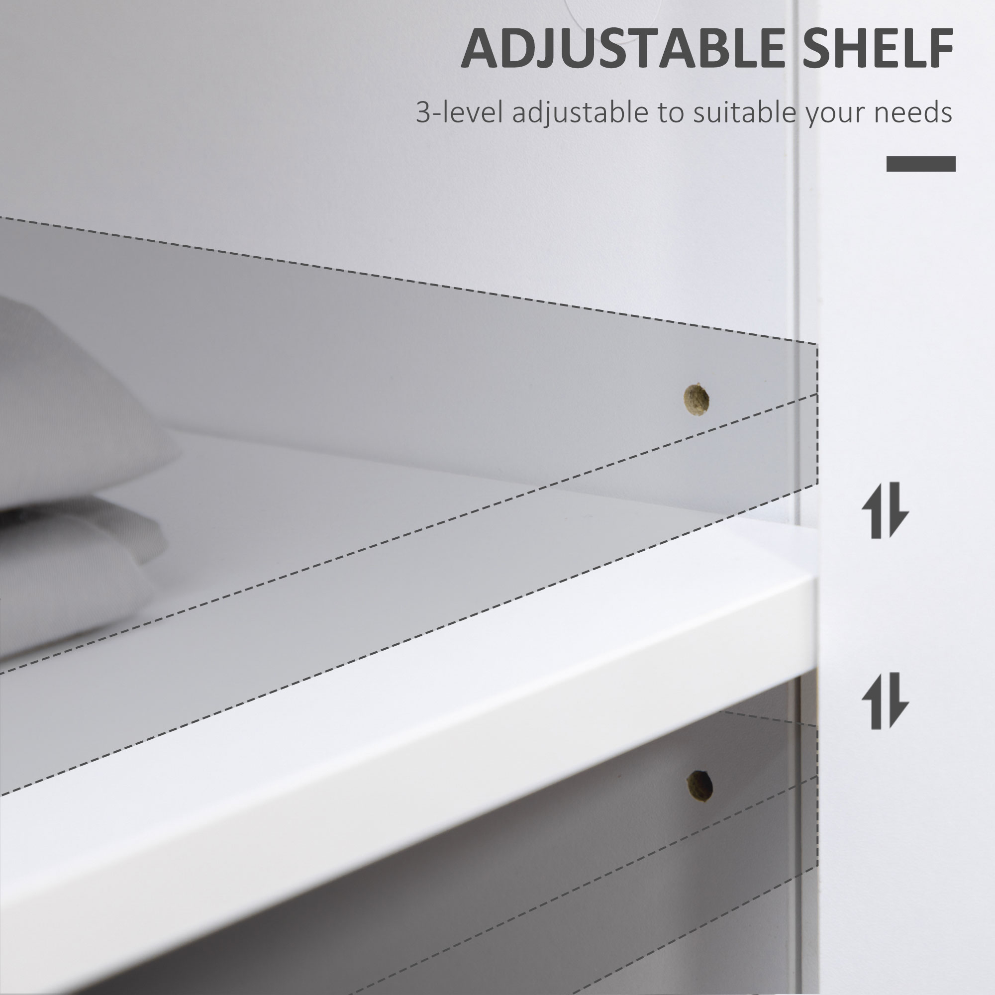 Sideboard, Modern Kitchen Storage Cabinet with Drawers and Adjustable Shelf, for Living Room and Entryway, White - Image 3