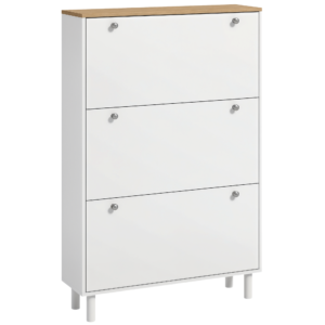 Shoe Storage with 3 Flip Drawers and Adjustable Shelves, Entryway Shoe Storage Cabinet for 24 Pairs of Shoes, White