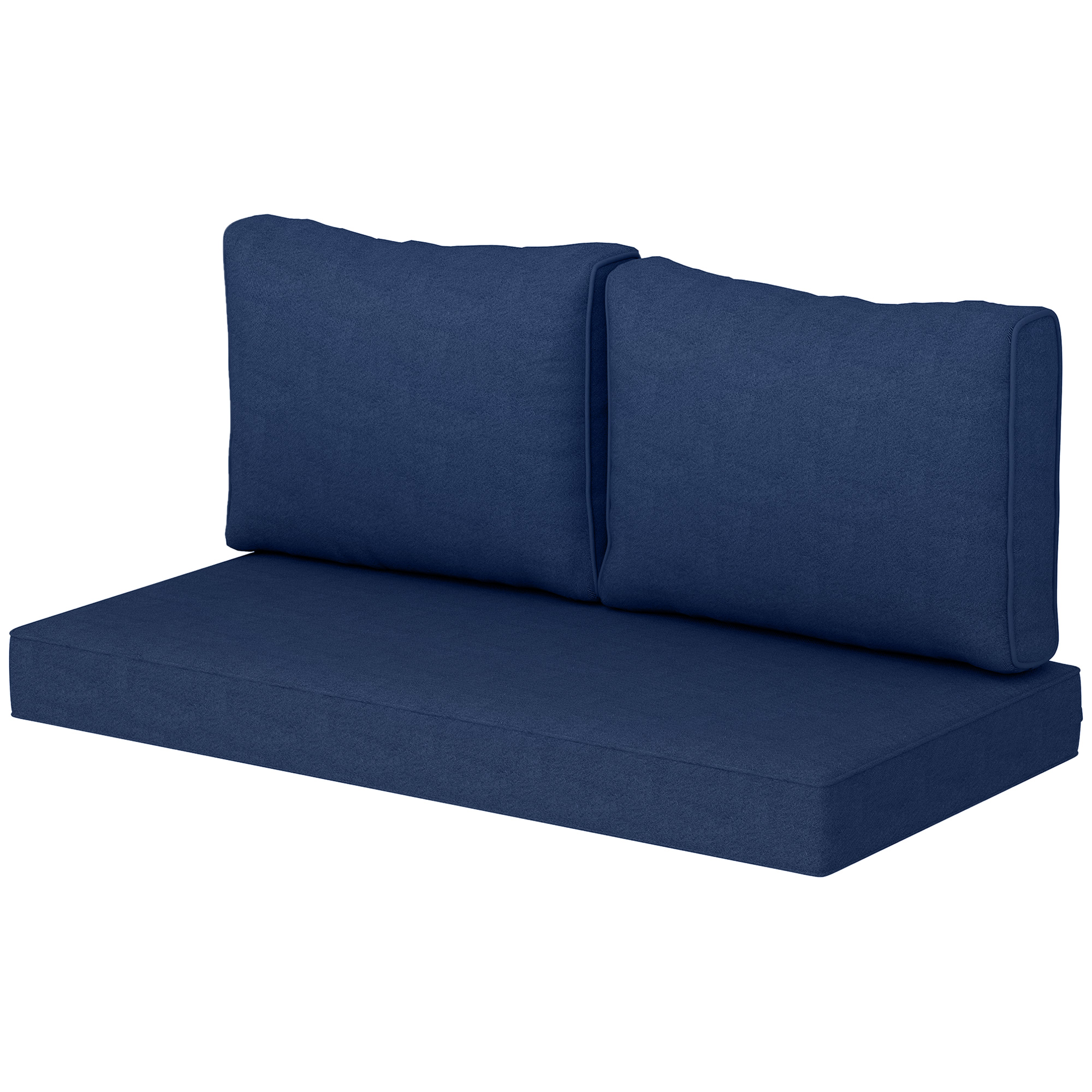 Outdoor Seat Cushions with Backrest, Loveseat Double Sofa Outdoor Furniture Cushions, Navy Blue