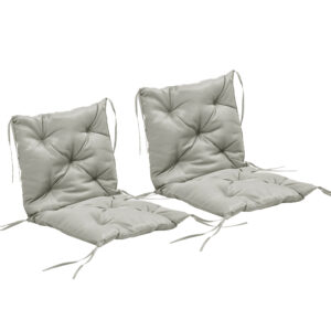 Set of 2 Garden Chair Cushions Seat Pad with Backrest for Sunbeds, Rocking Chairs, Loungers, Outdoor & Indoor Use