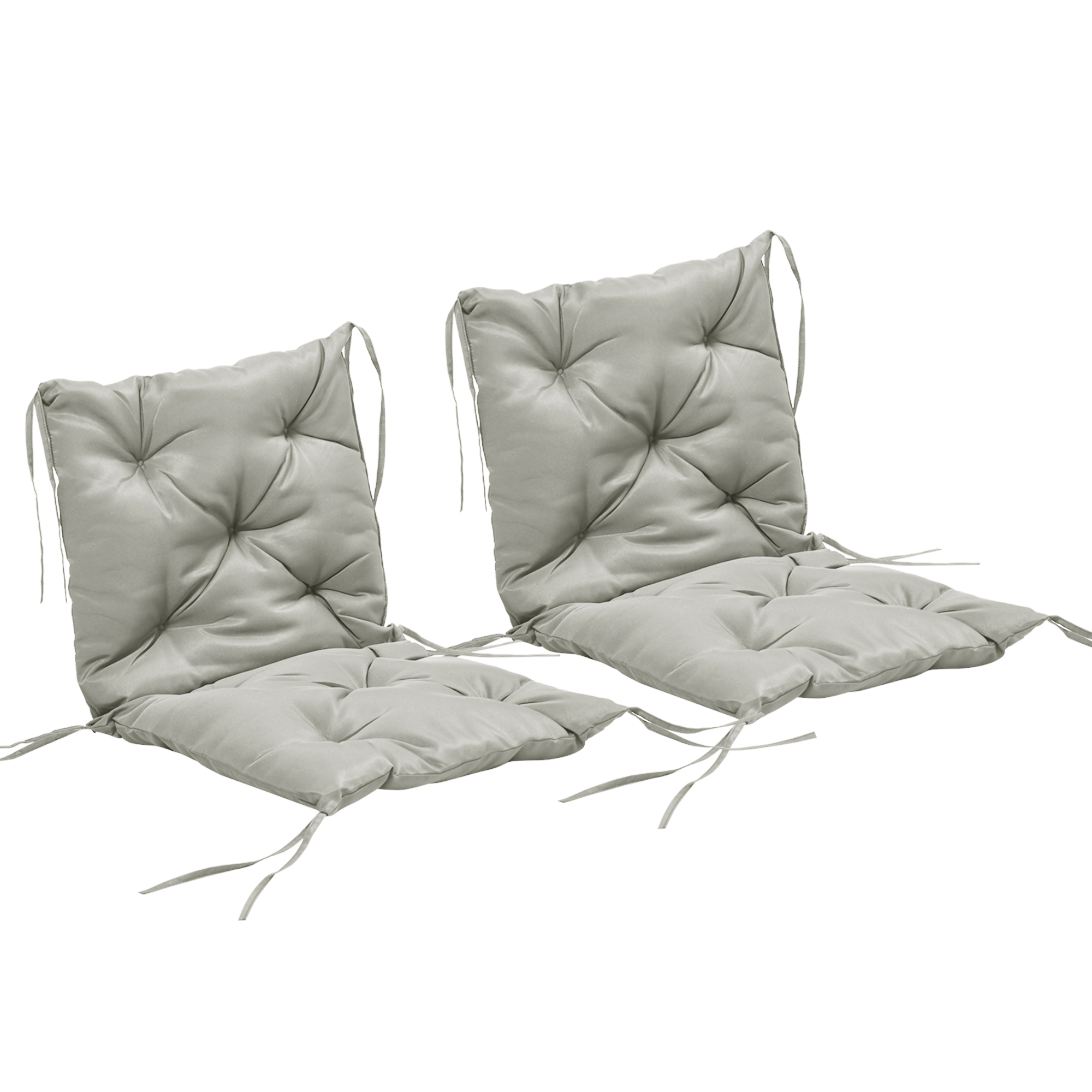 Set of 2 Garden Chair Cushions Seat Pad with Backrest for Sunbeds, Rocking Chairs, Loungers, Outdoor & Indoor Use