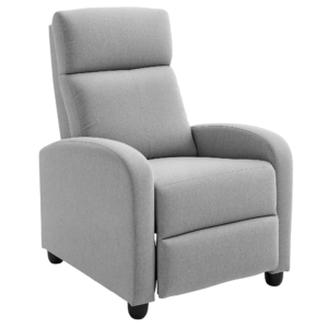 Manual Recliner Sofa Manual Home Theater Seating, Single Linen-Touch Sofa Armchair for Living Room, Light Grey