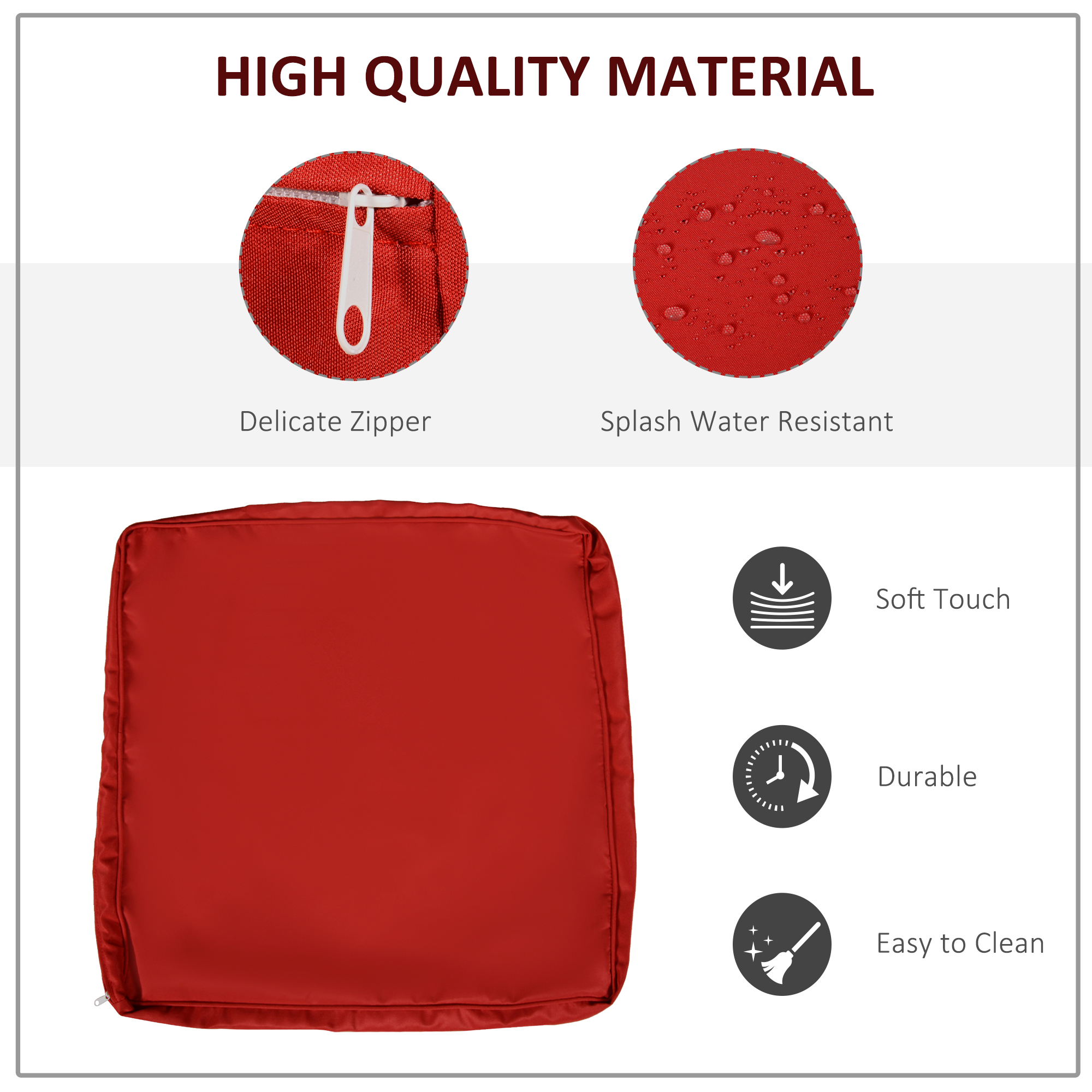 Outdoor 14pc Patio Rattan Sofa Set Cushion Polyester Cover Replacement Set - No Cushion Included Red - Image 5