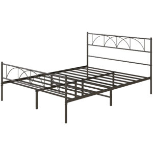 Metal Queen Platform Bed Frame with Headboard, Steel Slat Support, Underbed Storage, No Box Spring Needed, Easy Assembly