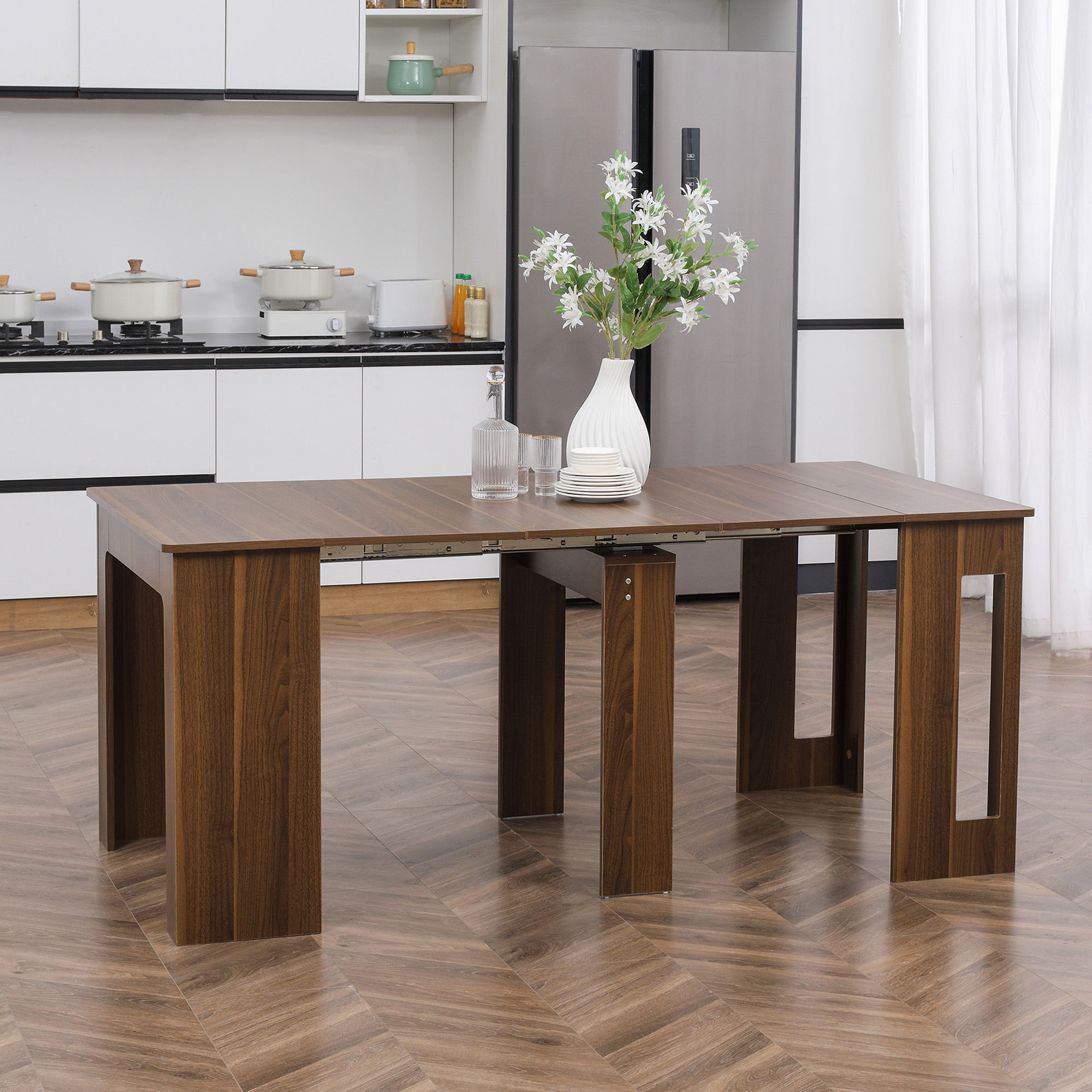 Foldable Dining Table, Extendable Kitchen Table for Small Spaces, Seats up to 6 People - Image 6