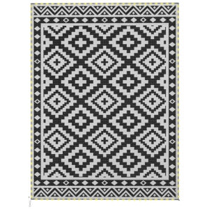 Outdoor Rug Carpet Reversible Plastic Straw Rug with LED Lights 12' x 9'