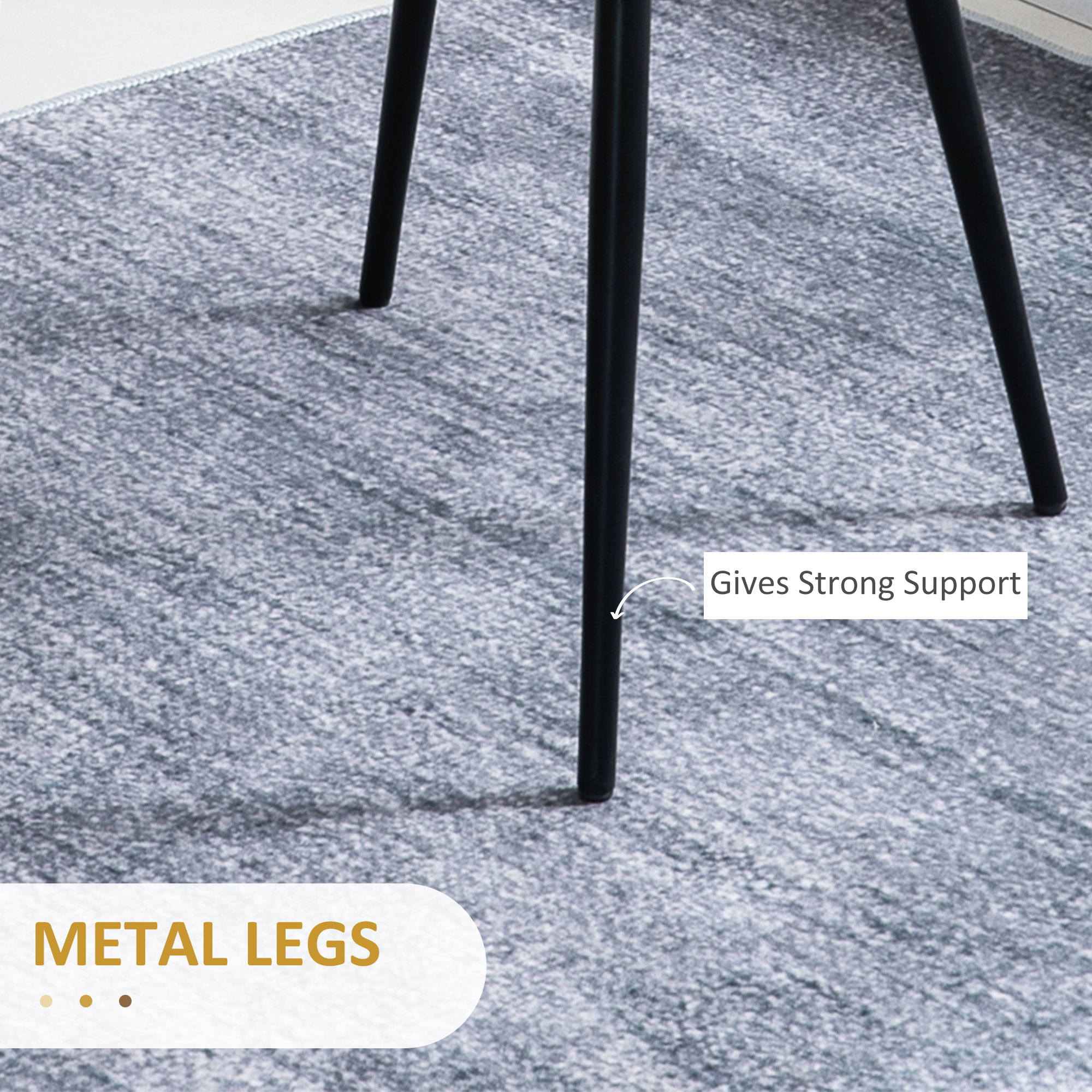 Modern Dining Chairs, Mid-Back Velvet-touch Upholstery Side Chair, Table Chair for Living Room, Dining Room, Grey, Set of 4 - Image 4
