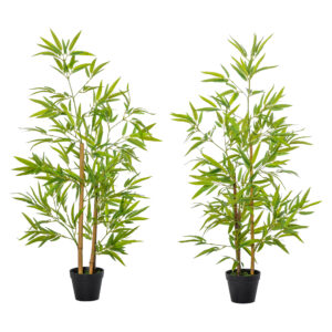 Artificial Bamboo Tree, 4ft Fake Tree with Realistic Leaf and Natural Trunk, Decorative Plant in Nursery