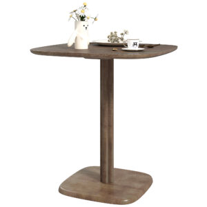 Dining Table for 4 People - Modern Kitchen Table with Wood-Effect Top, 27.6" x 27.6", Dark Brown