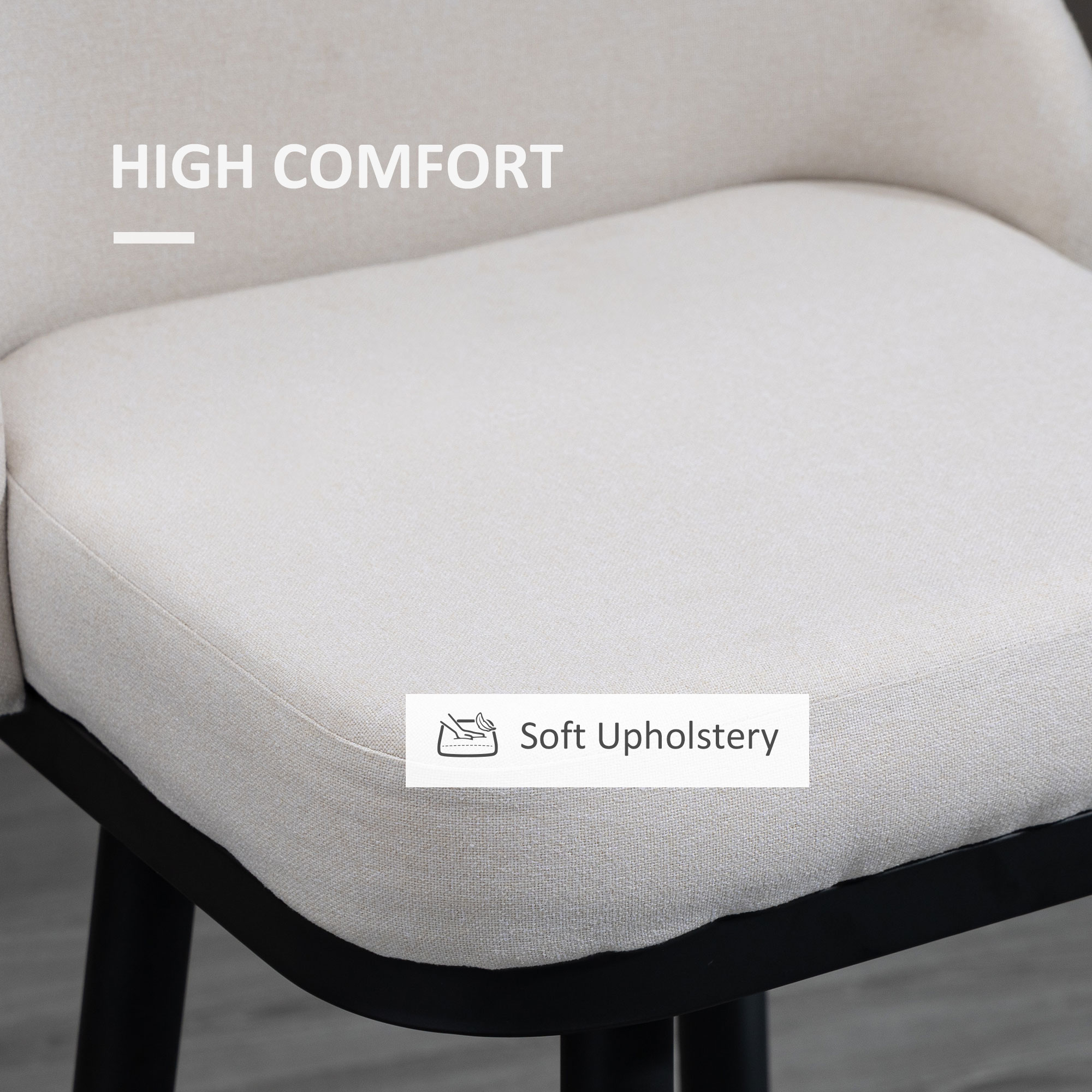 Extra Tall Bar Stools Set of 2, Modern 360° Swivel Barstools, Dining Room Chairs with Steel Legs Footrest, Cream White - Image 5
