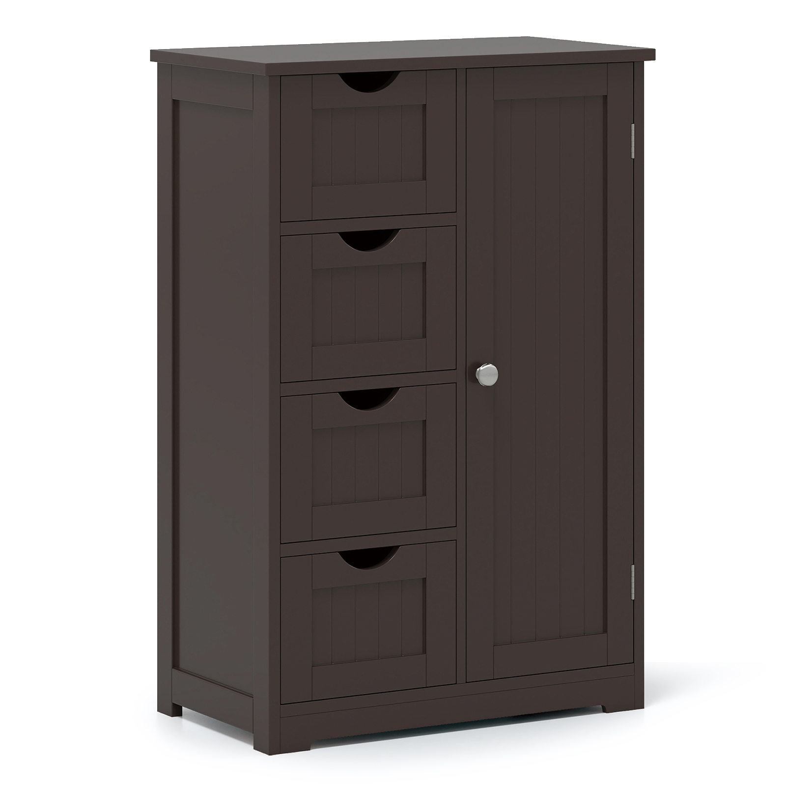 Standing Indoor Wooden Cabinet with 4 Drawers-Brown - Image 2