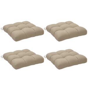 4-Piece Seat Cushion Pillows Replacement, Patio Chair Cushions Set with Ties for Indoor Outdoor