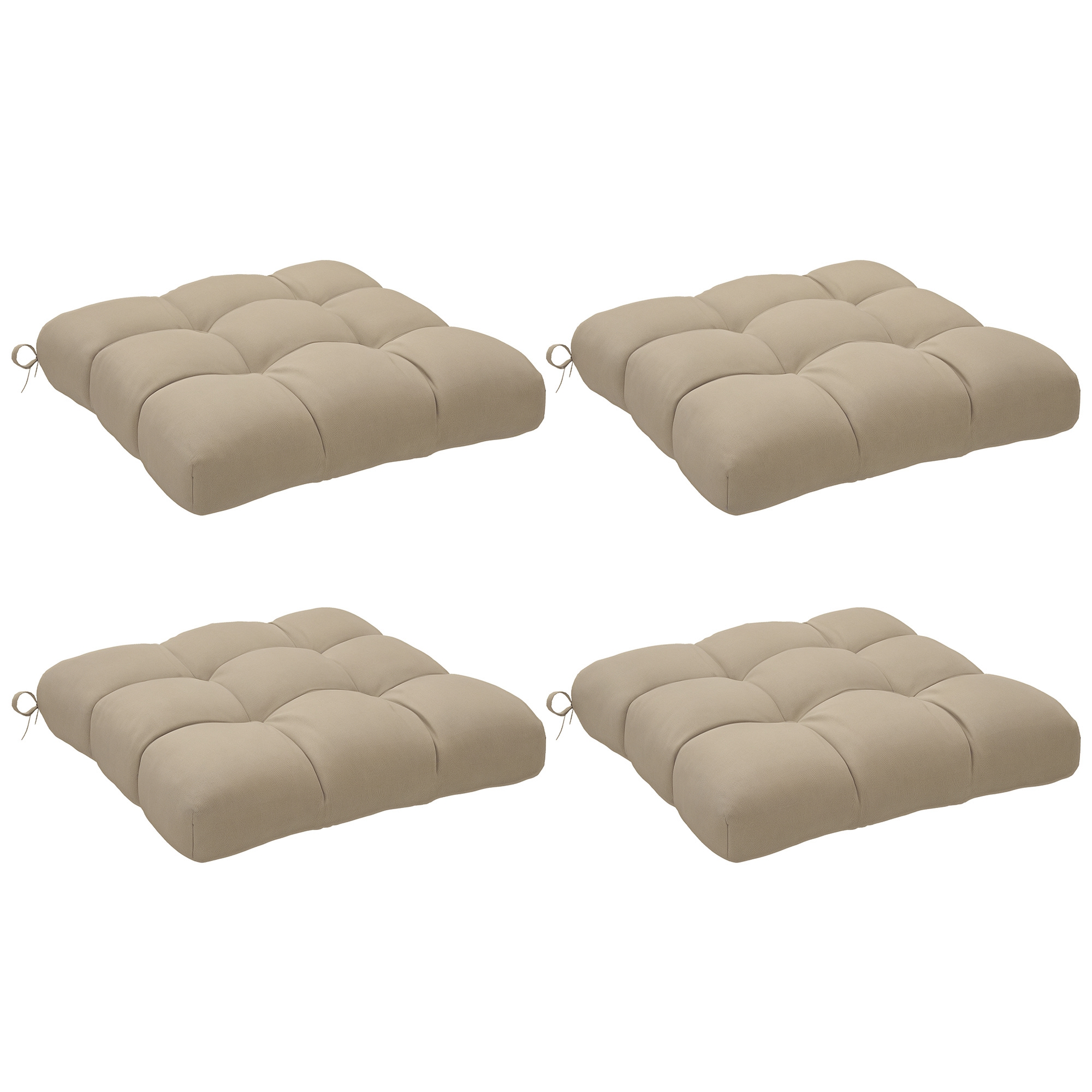 4-Piece Seat Cushion Pillows Replacement, Patio Chair Cushions Set with Ties for Indoor Outdoor